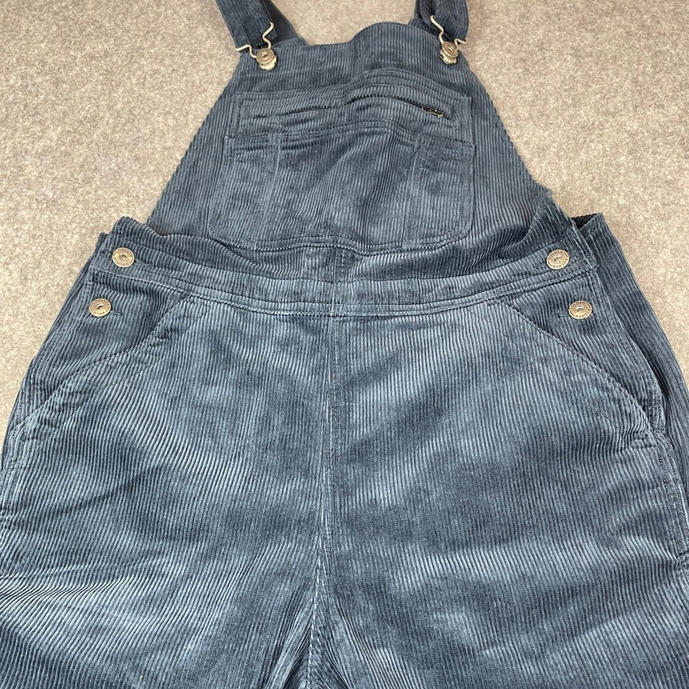 Duluth Trading Co Womens Corduroy Overalls Womens 6 Navy Straight Leg Bib Cozy